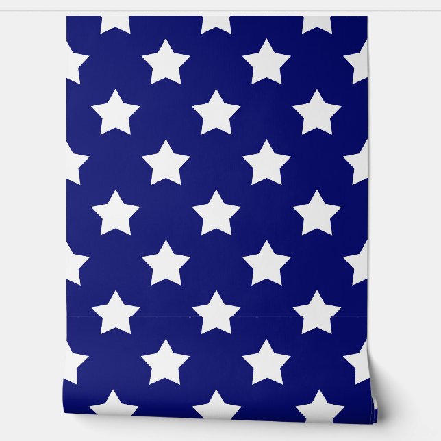 Seamless Blue White Stars Background Wallpaper (Unrolling)
