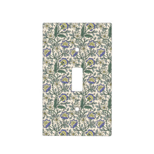 Seamless blue, yellow, and white floral pattern  light switch cover