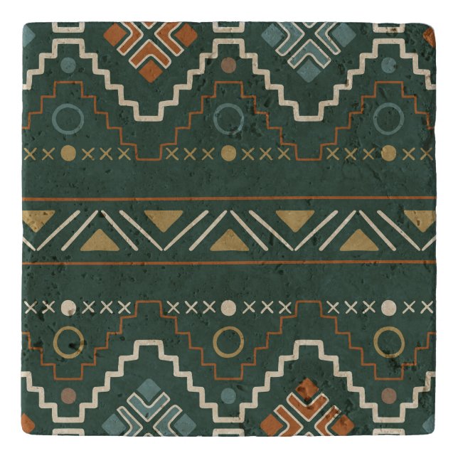 Seamless Boho Tribal Pattern Trivet (Front)