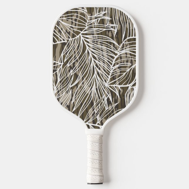 Seamless Botanical Bottom Lands Camo Pickleball Paddle (Front)