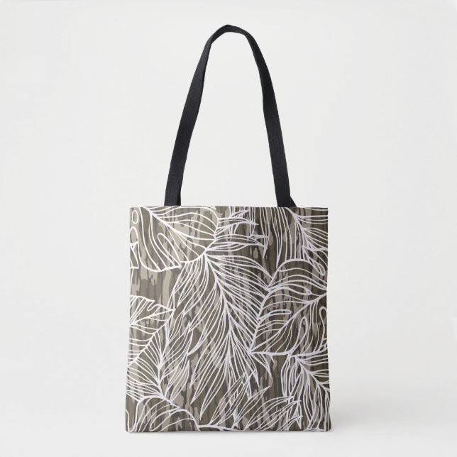Seamless Botanical Bottom Lands Camo Tote Bag (Front)