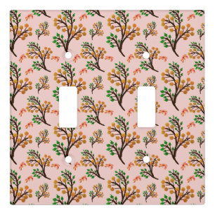 Seamless botanical pattern with cute fruit branch light switch cover