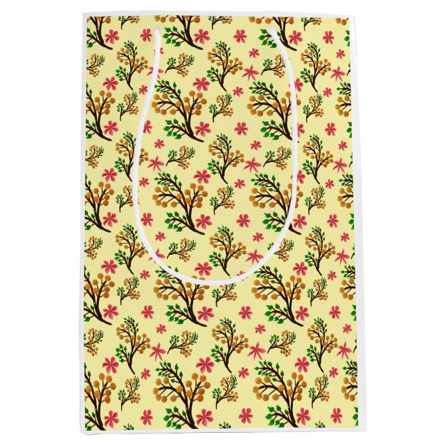 Seamless botanical pattern with cute fruit branch  medium gift bag (Front)