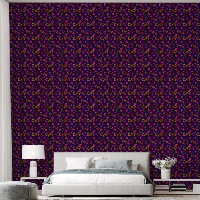 Seamless botanical pattern with cute fruit branch  wallpaper  (Bedroom)