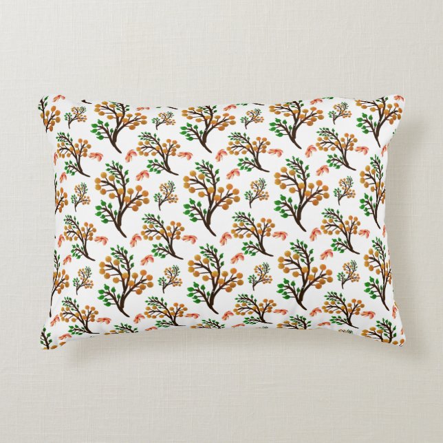 Seamless Botanical Pattern with Flowers | Cute Nat Accent Pillow (Front)