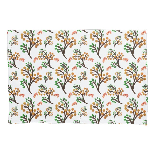 Seamless Botanical Pattern with Flowers | Cute Nat Pillow Case (Front)