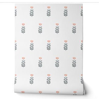 seamless botanical pattern with flowers in flat mi wallpaper