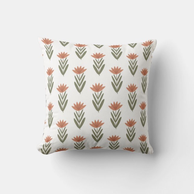 seamless botanical pattern with flowers  throw pillow (Front)