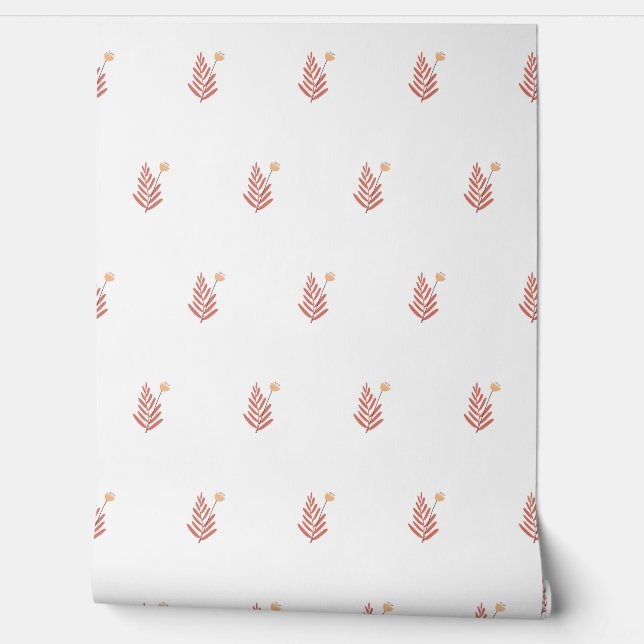 seamless botanical simple pattern in flat minimali wallpaper  (Unrolling)