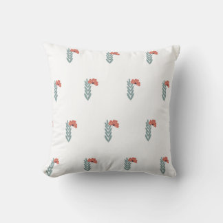 seamless botanical simple pattern with flowers and throw pillow