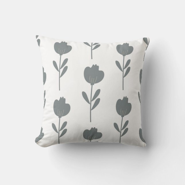 seamless botanical  simple pattern  with flowers i throw pillow (Front)