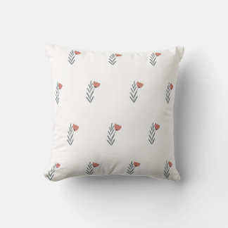 seamless botanical simple pattern with flowers throw pillow