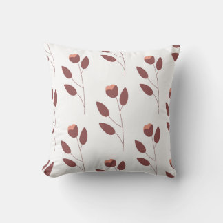 seamless botanical  simple pattern with flowers throw pillow
