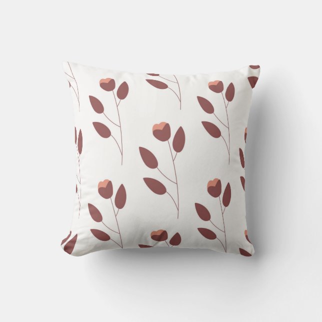 seamless botanical  simple pattern with flowers throw pillow (Front)