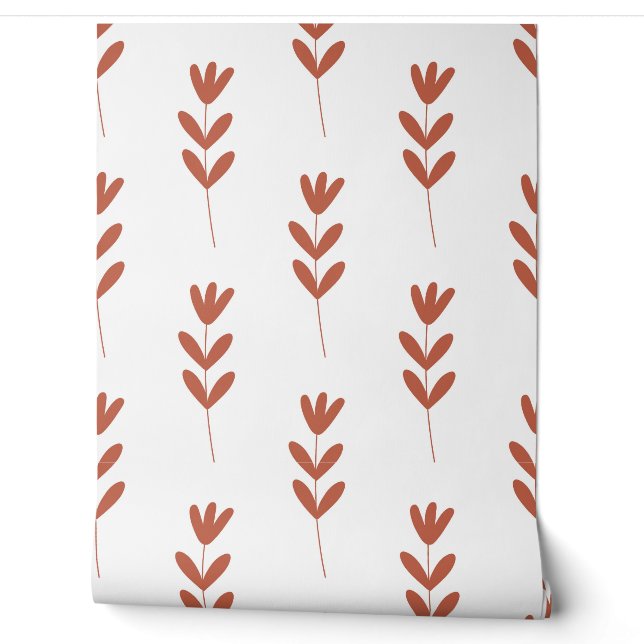 seamless botanical  simple pattern  with orange fl wallpaper  (Unrolling)