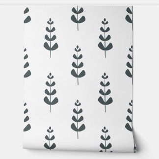 seamless botanical  simple pattern  with plants in wallpaper 