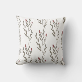seamless botanical  simple pattern  with plants on throw pillow