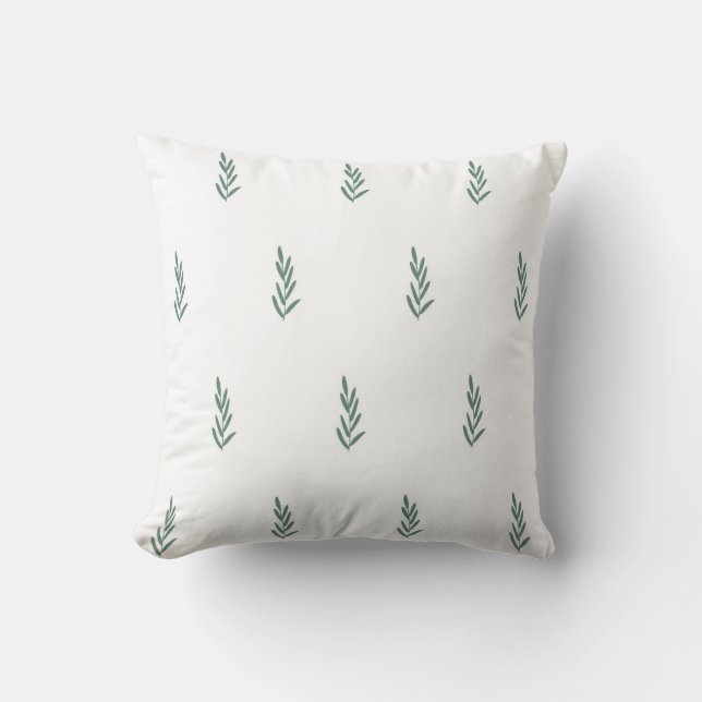 seamless botanical simple pattern with plants throw pillow (Front)