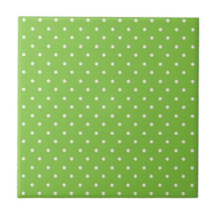 Seamless bright lime polka dot pattern ceramic tile