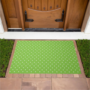 Seamless bright lime polka dot pattern doormat