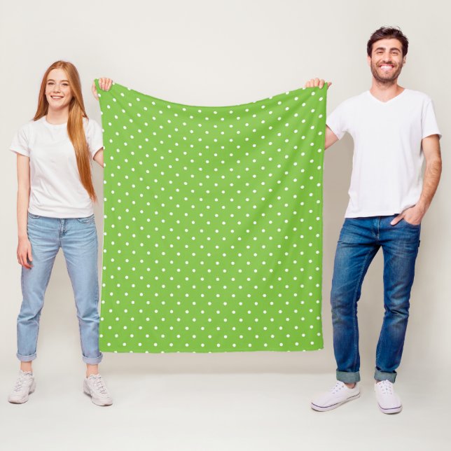 Seamless  bright lime polka dot pattern  fleece blanket (In Situ)