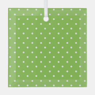 Seamless  bright lime polka dot pattern  glass ornament