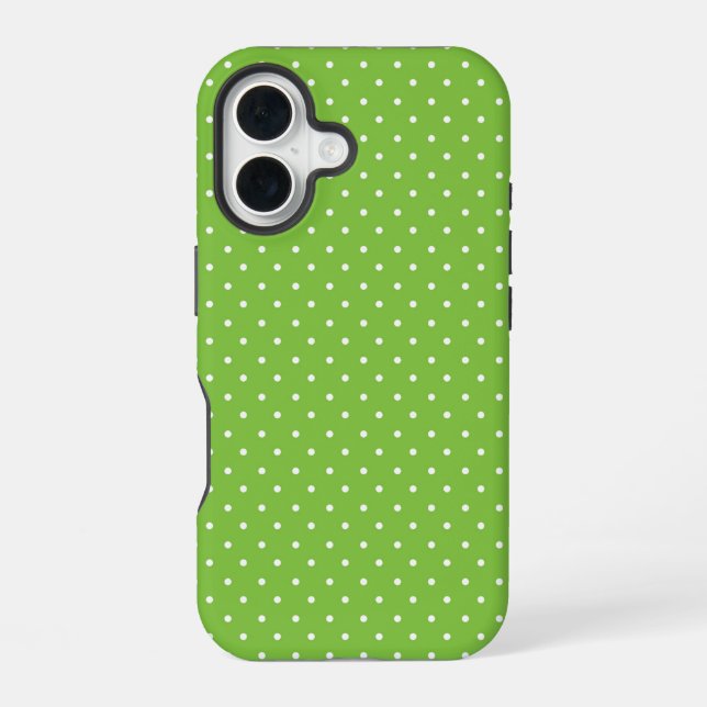 Seamless  bright lime polka dot pattern  iphone case (Back)