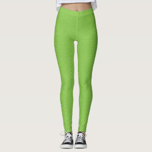 Seamless  bright lime polka dot pattern  leggings