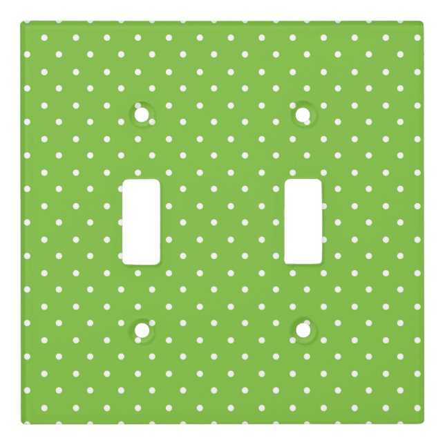 Seamless  bright lime polka dot pattern  light switch cover (Front)