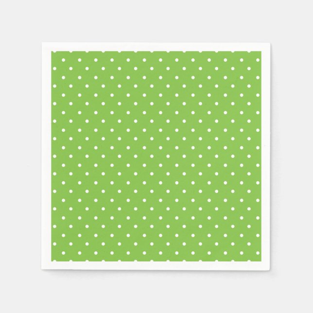 Seamless  bright lime polka dot pattern  napkins (Front)