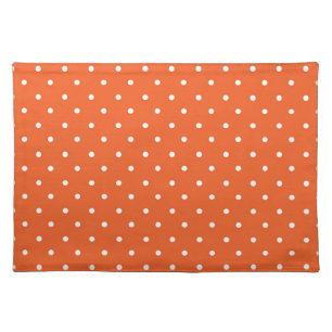 Seamless bright orange background polka dot cloth placemat
