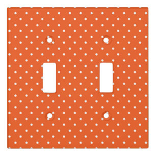 Seamless bright orange background polka dot light switch cover