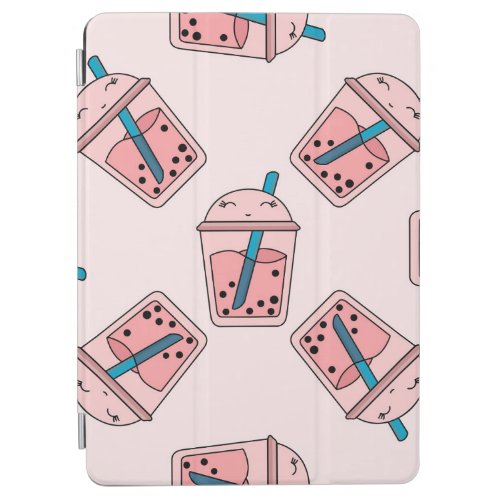 Seamless bright pattern bubble tea fruit summer dr iPad air cover