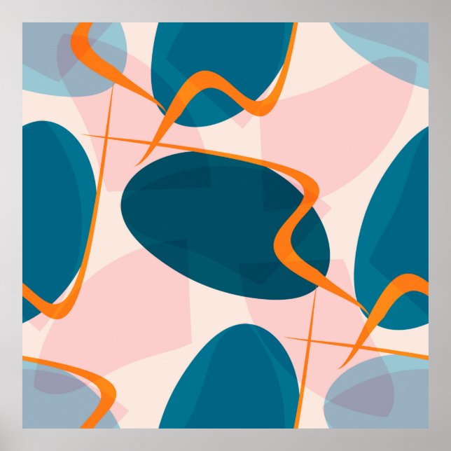 Seamless bright pattern of abstract shapes and twi poster (Front)