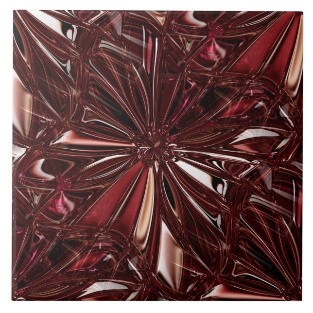 Seamless Burgundy Decorative Ceramic Tile (Front)