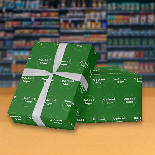 Seamless Business Logo Green Wrapping Paper