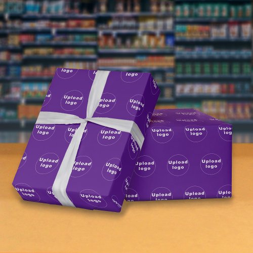 Seamless Business Logo Purple Wrapping Paper