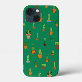 Seamless Cactus Pattern, Shapes and Patterns  iPhone 13 Mini Case