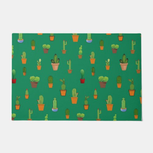 Seamless Cactus Pattern Shapes and Patterns  Doormat