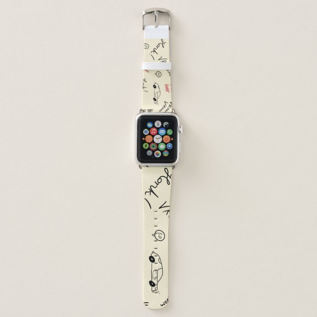 Seamless Car Drawings: Kids Bedsheet Apple Watch Band (Front)