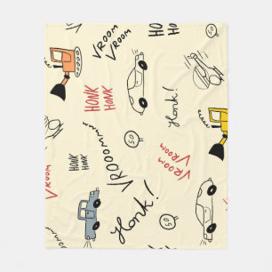 Seamless Car Drawings: Kids Bedsheet Fleece Blanket