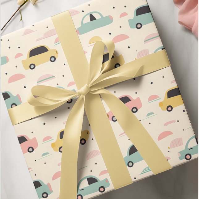 Seamless Cars Pattern for Pastel Lovers Wrapping Paper (Creator Uploaded)