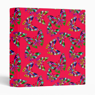 Seamless cartoon fun kids abstract buttefly patter 3 ring binder