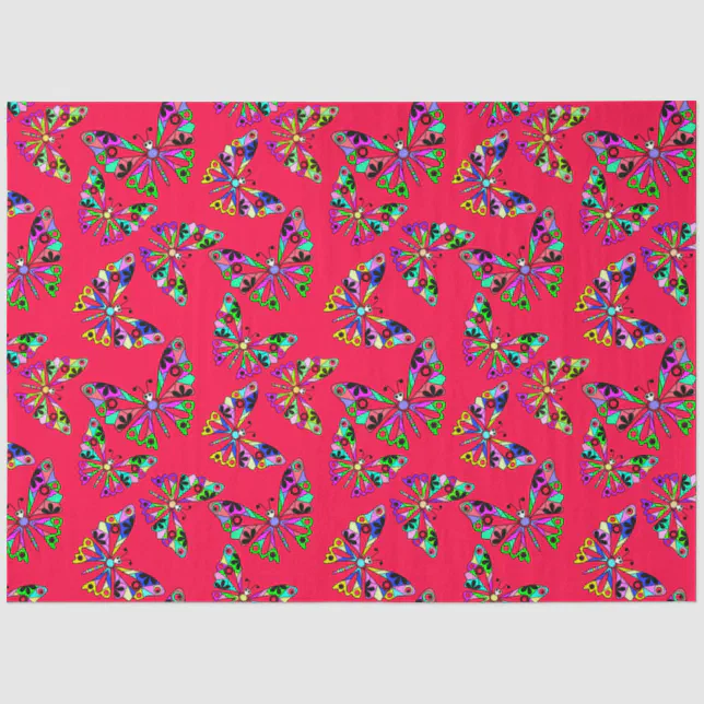 Seamless cartoon kids abstract buttefly pattern re tissue paper | Zazzle