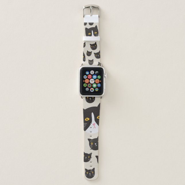 Seamless cat pattern/ apple watch band (Front)