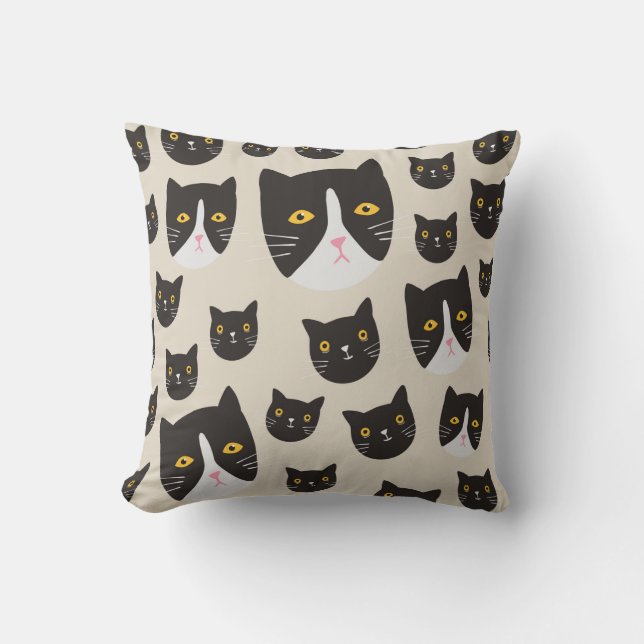 Seamless cat pattern/ throw pillow (Front)