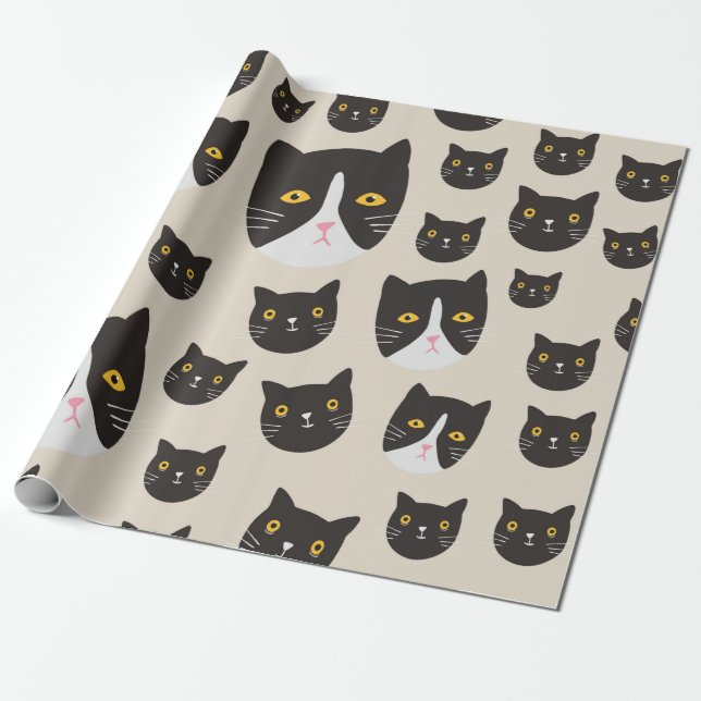 Seamless cat pattern/ wrapping paper (Unrolled)