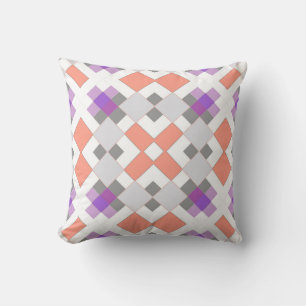 Seamless checkered abstract squares geometrical pr throw pillow
