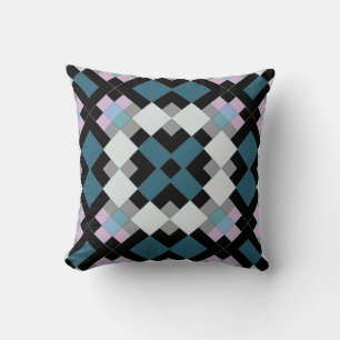 Seamless checkered abstract squares geometrical pr throw pillow