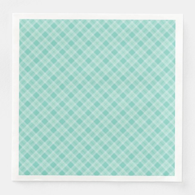 Seamless checkered pattern print paper dinner napkins (Front)